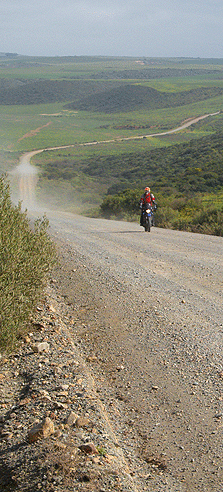 XT660R Crossing the farm lands in the Overberg